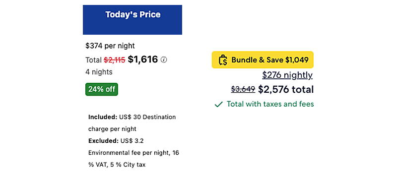 precio total tasas impuestos incluidos mirai 