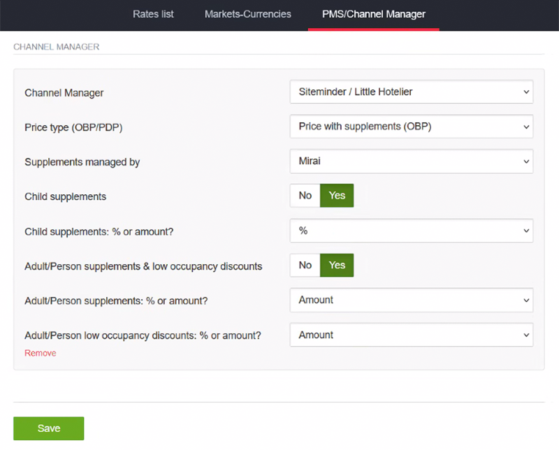modulo incrementos mirai flexibilitat channel manager