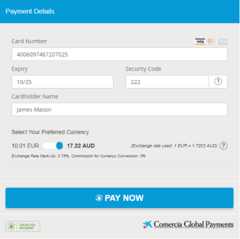 Addon payments Dynamic Currency Conversion according to Mirai
