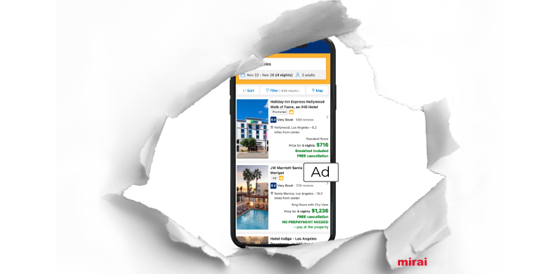 Booking.com Native Ads Mirai