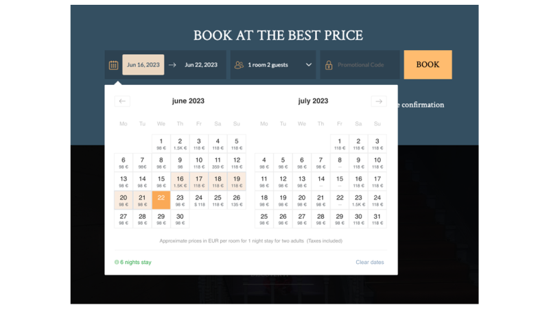 Mirai pricing calendar