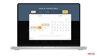 Mirai pricing calendar integrated hotel website