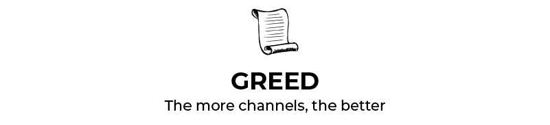greed many channels distribution mirai