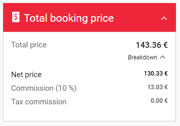 commission total booking price mirai pro