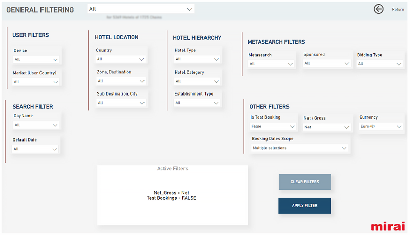 mirai metasearch dashboards general filters