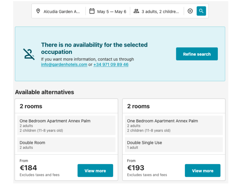 non availability rescue new mirai hotel booking engine
