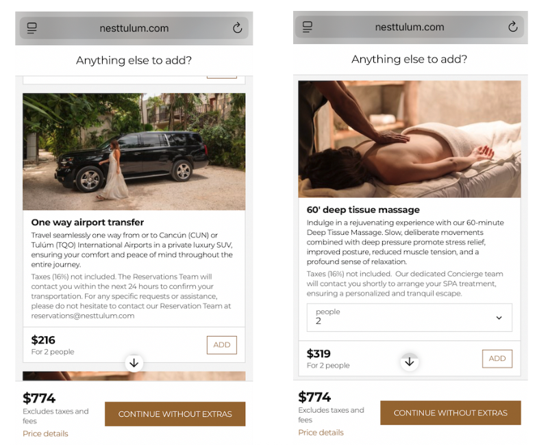 extras new mirai hotel booking engine