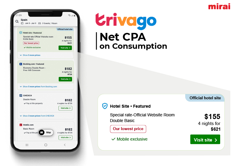trivago net cpa on consumption