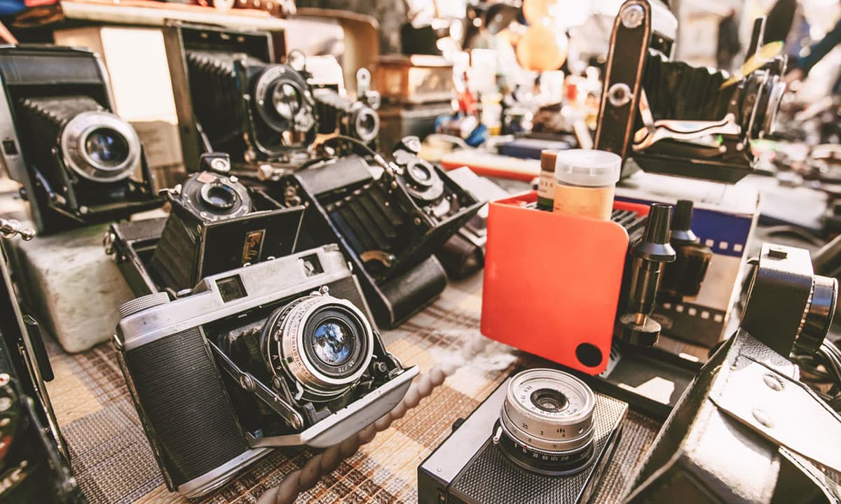 Photo cameras from the antiques market in Puerto de la Cruz