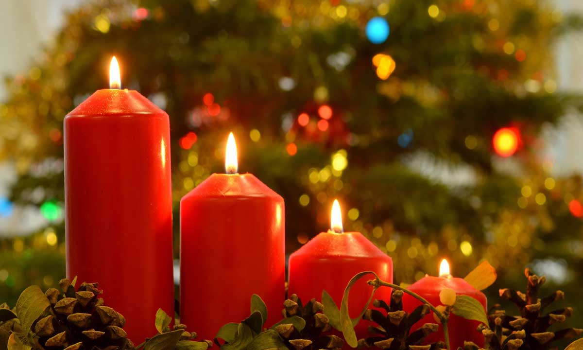 Velas rojas de Navidad