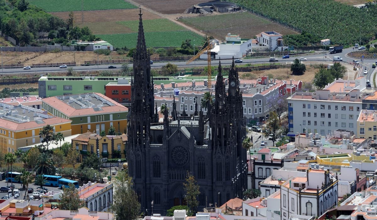 Panoramic view of the cathedral of Arucas