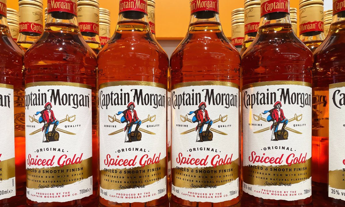 Captain Morgan rum bottles