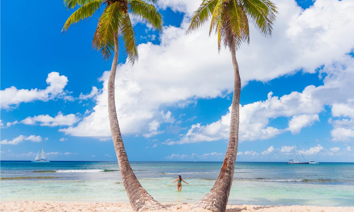 A woman on a beach on Isla Saona
