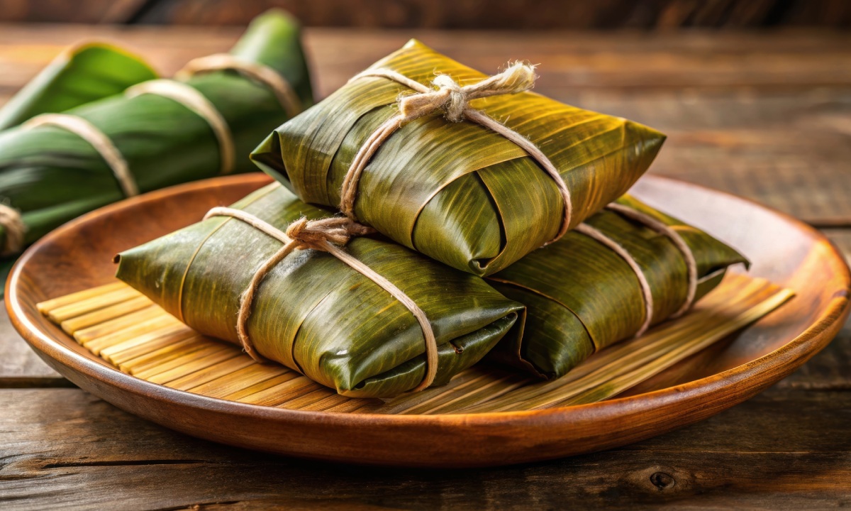 Plato de pasteles en hoja