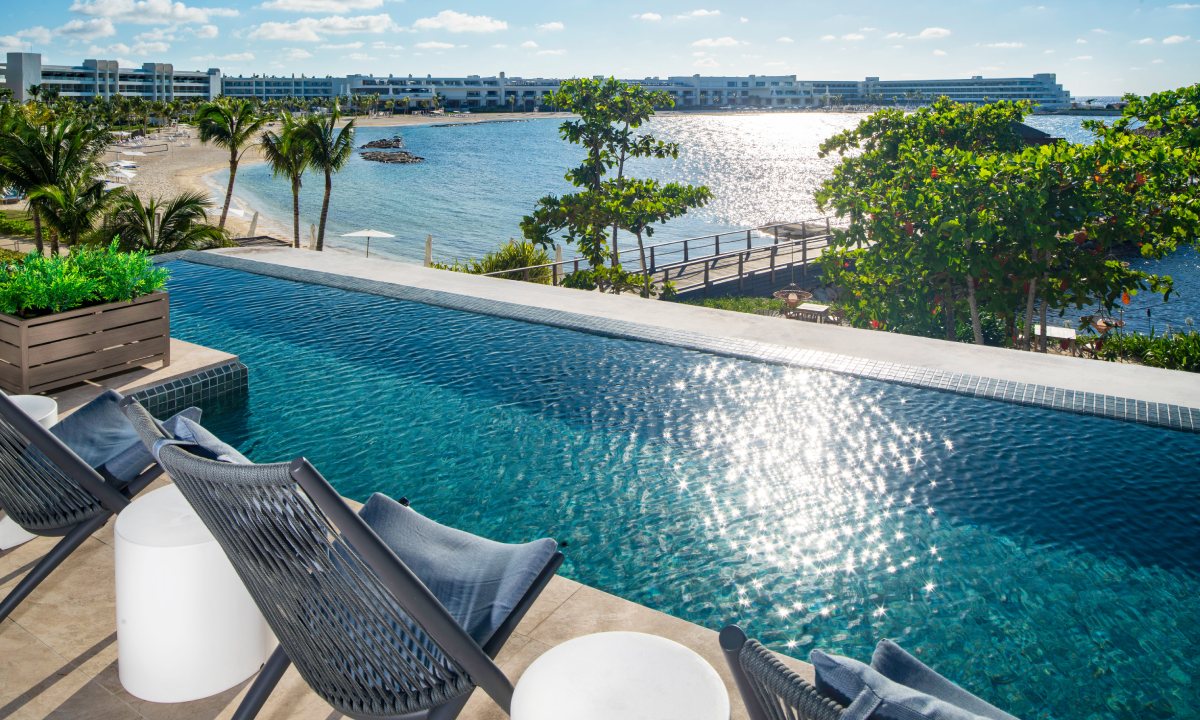 An infinity pool in a hotel in Jamaica