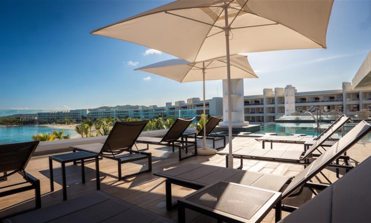 Terrace next to infinity pool at Princess Senses The Mangrove