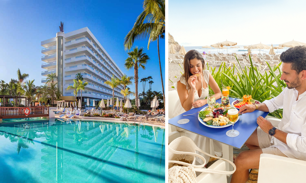 Hotel Gran Canaria Princess und Paar im Beach Club des Mogán Princess