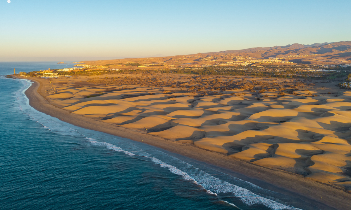 Die Dünen von Maspalomas von oben