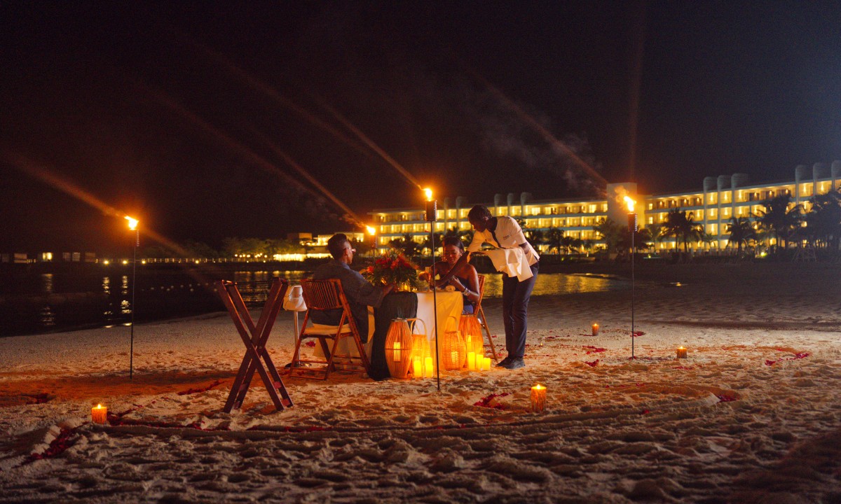 Couple enjoying a romantic dinner at Princess Senses The Mangrove