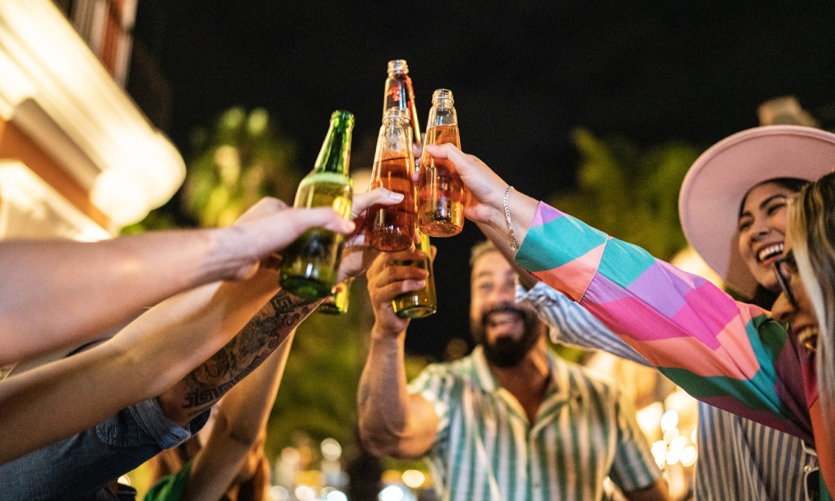 A group of friends raising a glass