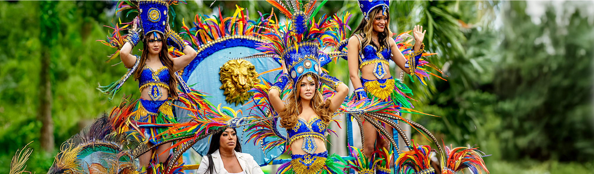 Carnival dancers on a float