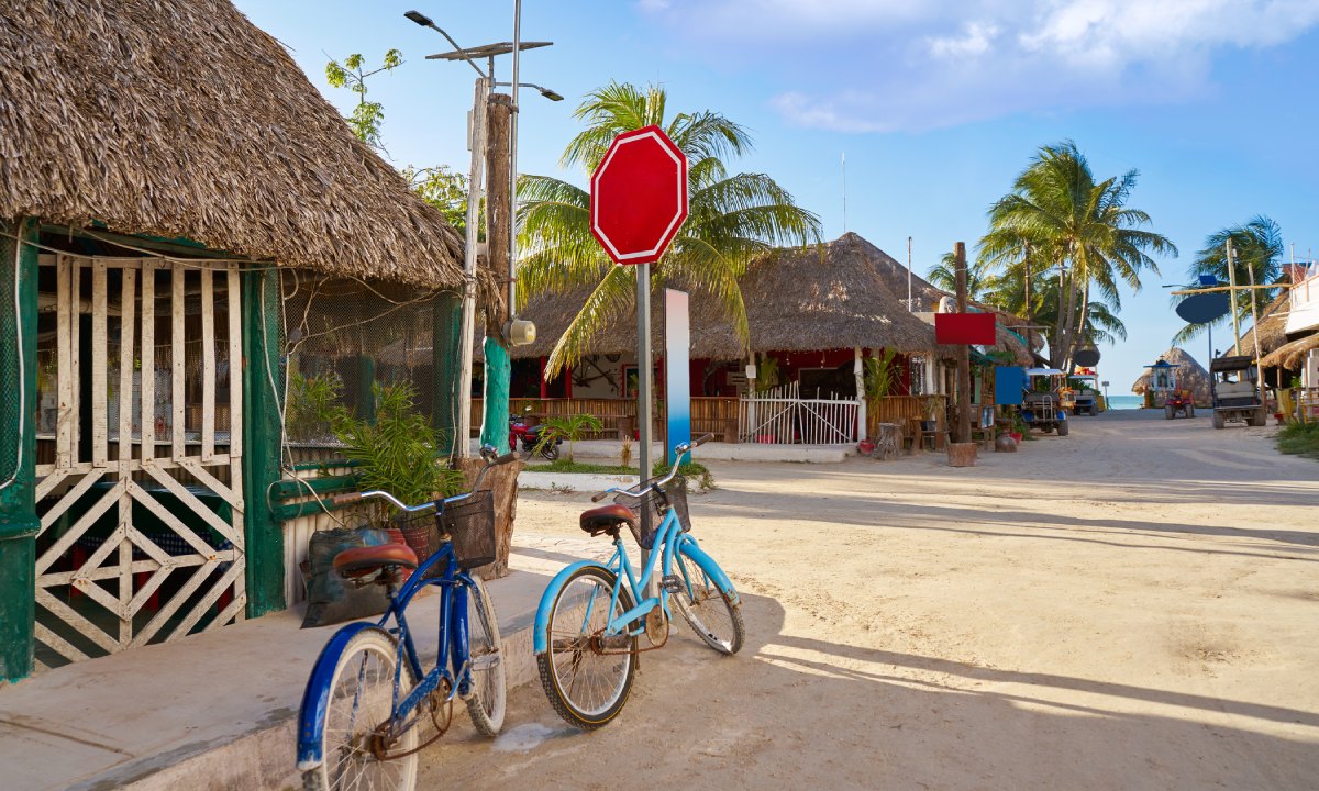 Bicycles on the streets of Holbox