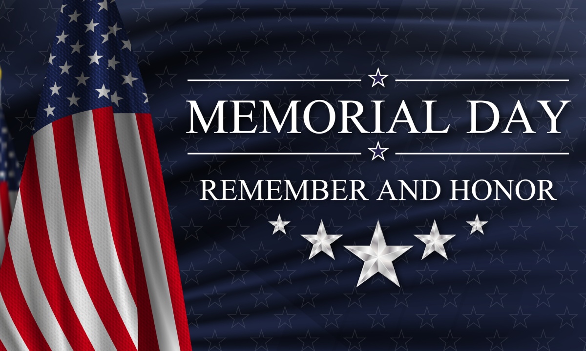A Memorial Day American flag