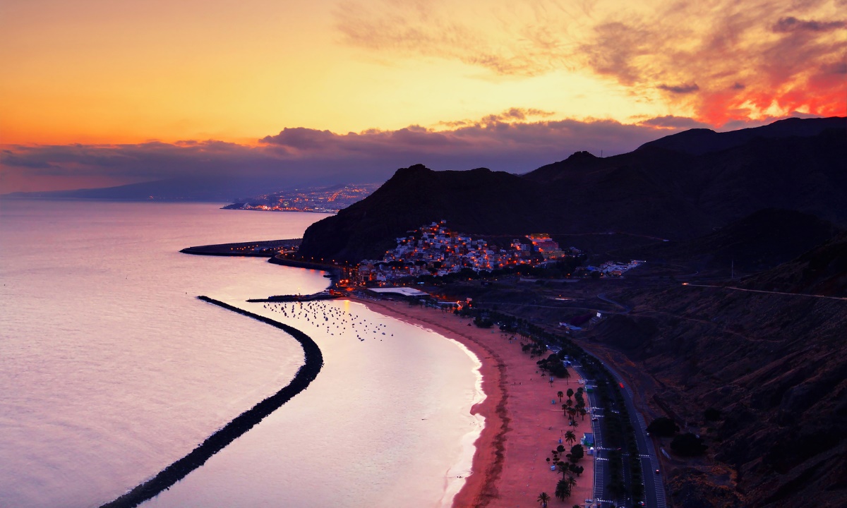 Aerial view of Las Teresitas Beach near Santa Cruz de Tenerife