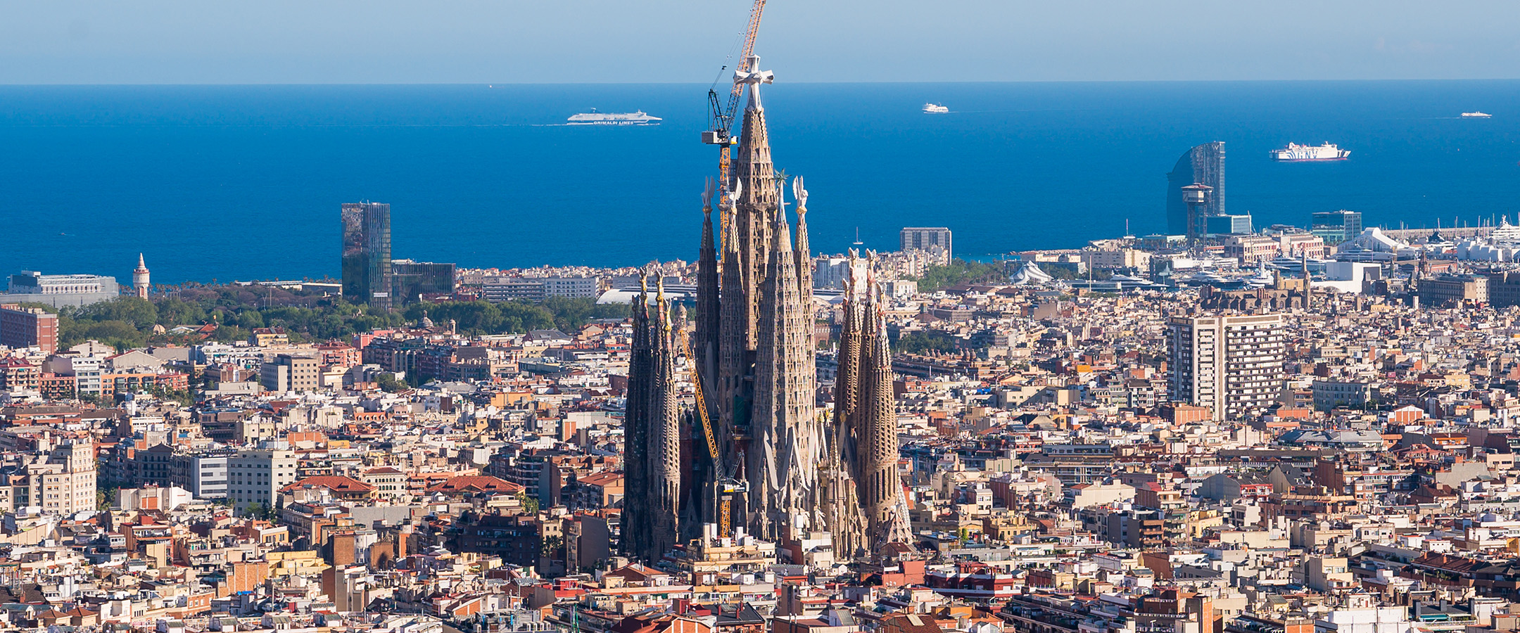An aerial view of Barcelona
