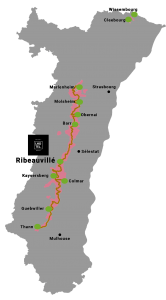 Carte de la route des vins